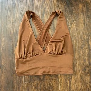 Brown, silk going out top